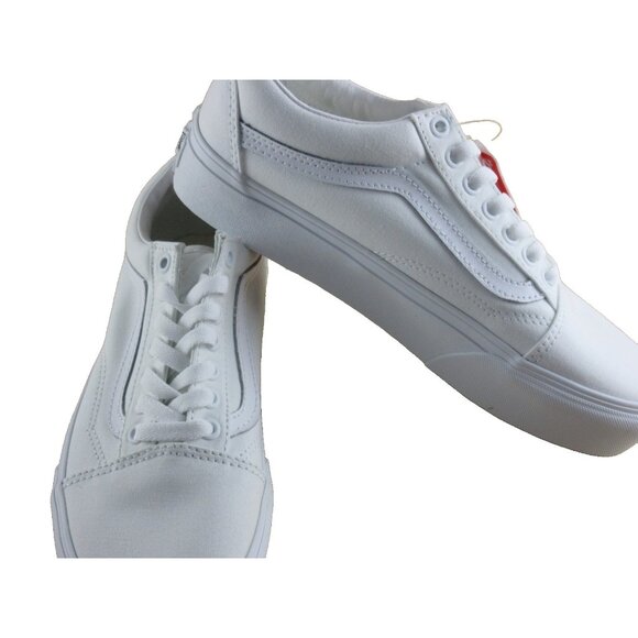 Vans Women's Old Skool Platform True White Platform Canvas Shoes Size 9.5 NIB - Picture 4 of 7